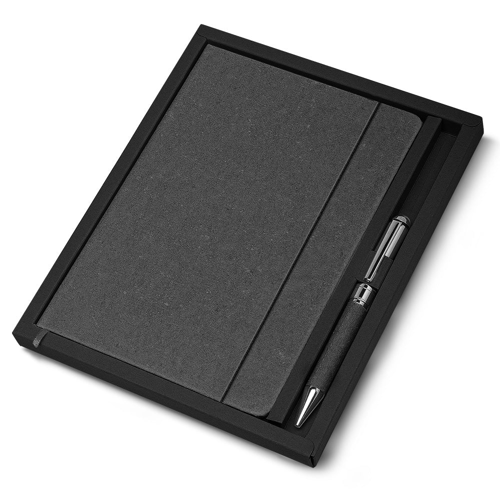 Kit Escritório A5 Capa em Couro Reciclado e Caneta Metalica