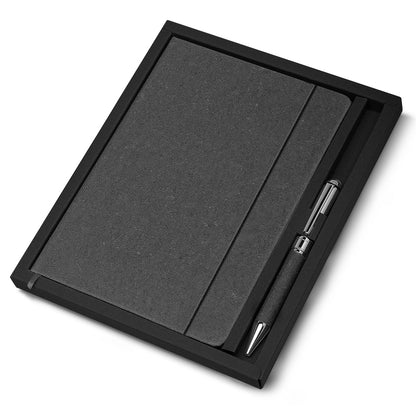 Kit Escritório A5 Capa em Couro Reciclado e Caneta Metalica