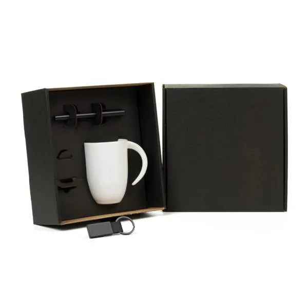 KIT CANECA, CANETA E CHAVEIRO - 3 PÇS