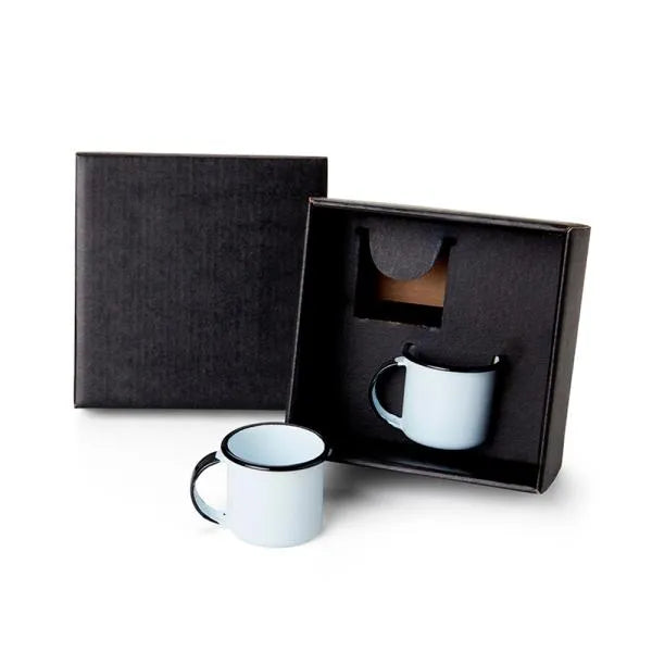 KIT CANECAS EM ALUMÍNIO ESMALTADO BRANCO - 70ML - 2 PÇS