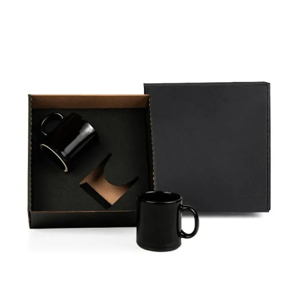 KIT CANECAS EM CERÂMICA PRETA - 270ML
