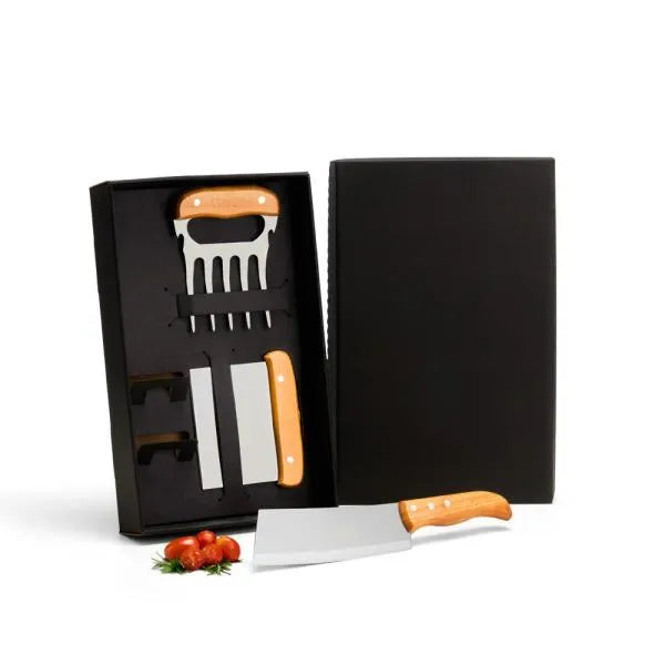 KIT COM CUTELO, GARFO E ESPÁTULA - 3 PÇS