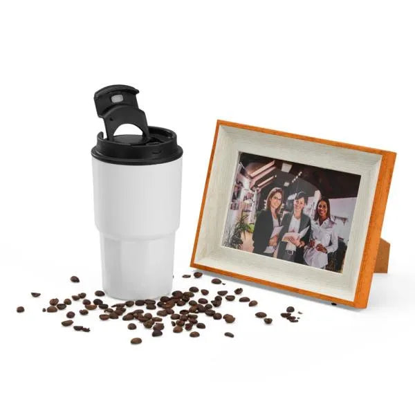 KIT COPO TÉRMICO E PORTA RETRATO - 2 PÇS