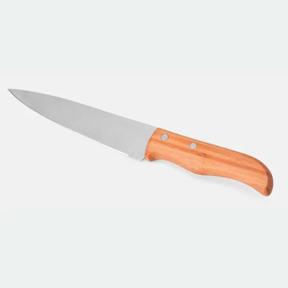 CONJ. DE GARFO E FACA INOX / MADEIRA / BAMBU COM ESTOJO- 3 PÇS