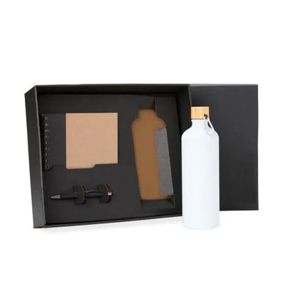 KIT GARRAFA, CADERNO E CANETA - 3 PÇS