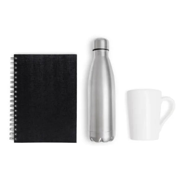 KIT GARRAFA, CANECA E CADERNO - 3 PÇS
