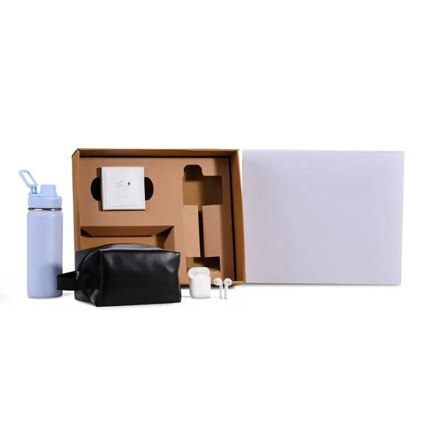 KIT GARRAFA, NECESSAIRE E FONE - 3 PÇS