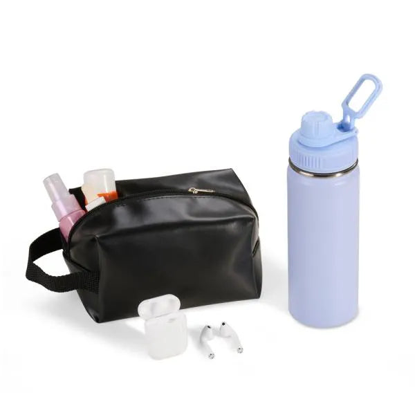 KIT GARRAFA, NECESSAIRE E FONE - 3 PÇS