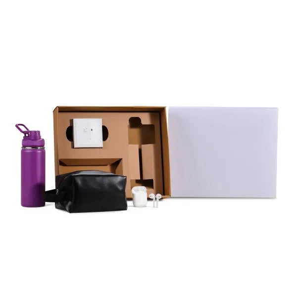 KIT GARRAFA, NECESSAIRE E FONE - 3 PÇS