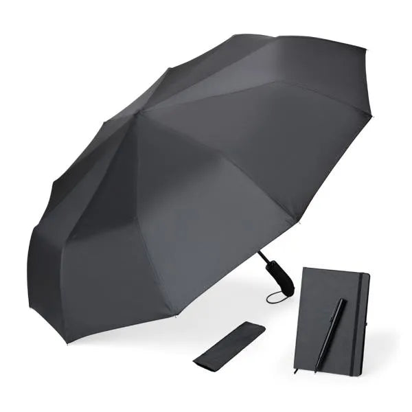 KIT GUARDA-CHUVA, CADERNO E CANETA - 3 PÇS