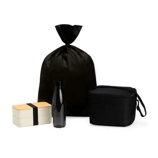 KIT MARMITA DUPLA, BOLSA TÉRMICA E GARRAFA - 3 PÇS