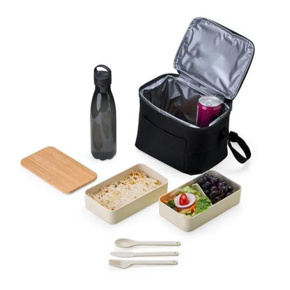 KIT MARMITA DUPLA, BOLSA TÉRMICA E GARRAFA - 3 PÇS