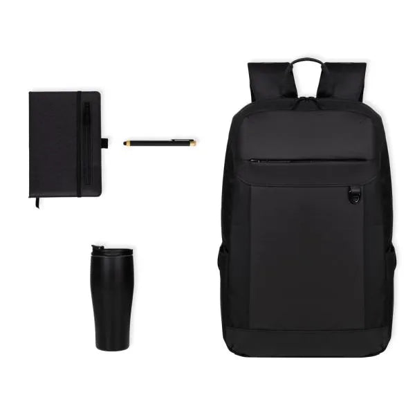 KIT MOCHILA, COPO, CADERNO E CANETA - 4 PÇS