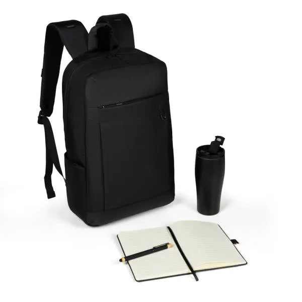 KIT MOCHILA, COPO, CADERNO E CANETA - 4 PÇS