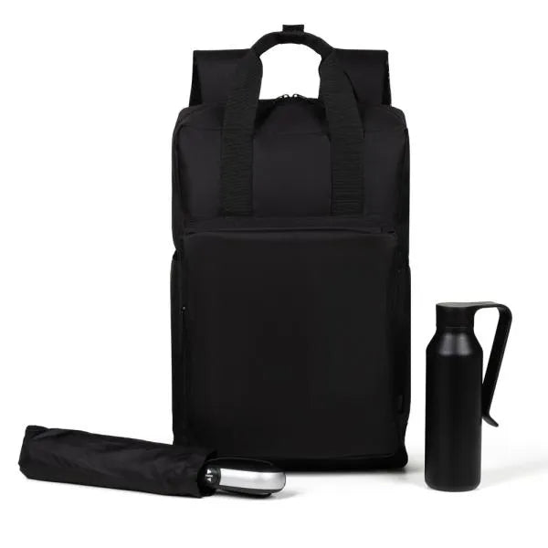KIT MOCHILA, GARRAFA E GUARDA-CHUVA - 3 PÇS