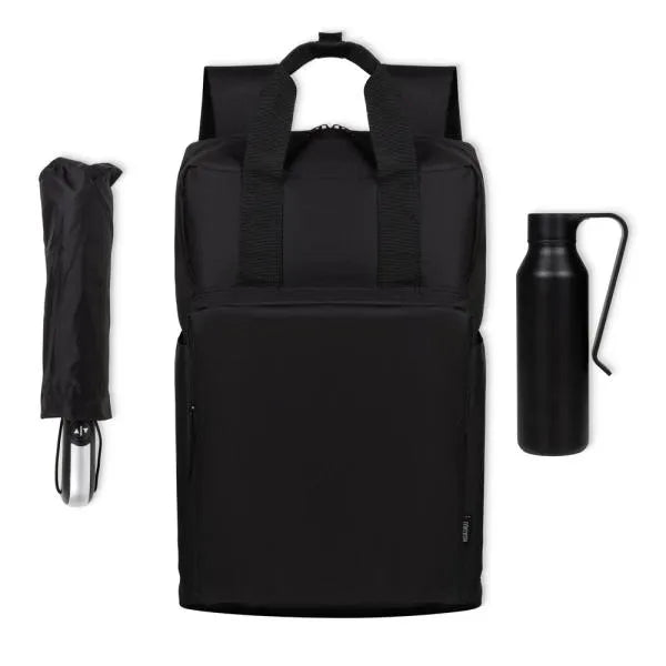 KIT MOCHILA, GARRAFA E GUARDA-CHUVA - 3 PÇS