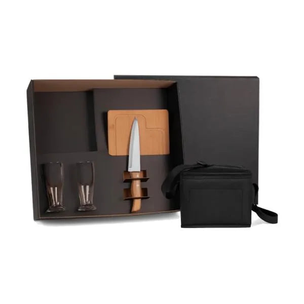 KIT PARA CHURRASCO COM COPOS E BOLSA TÉRMICA - 5 PÇS