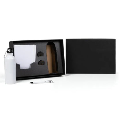 KIT SQUEEZE, CADERNETA E CANETA - BRANCO - 3 PÇS