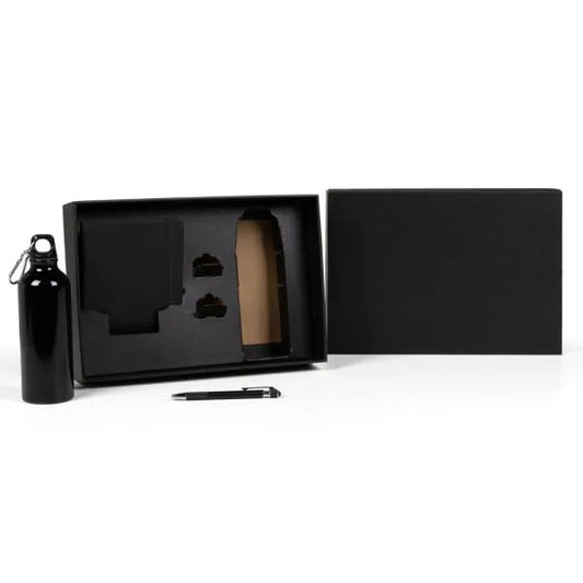 KIT SQUEEZE, CADERNETA E CANETA - PRETO - 3 PÇS