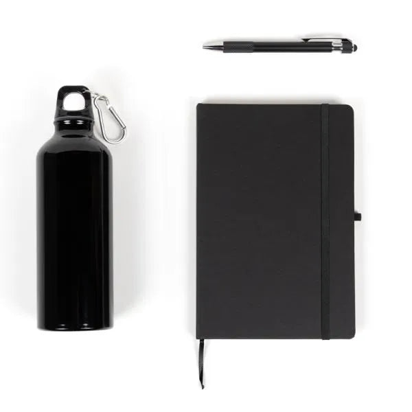 KIT SQUEEZE, CADERNETA E CANETA - PRETO - 3 PÇS
