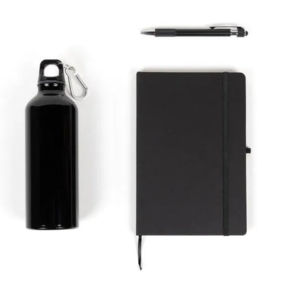 KIT SQUEEZE, CADERNETA E CANETA - PRETO - 3 PÇS