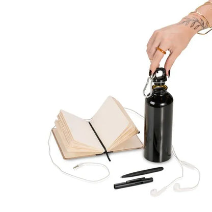 KIT SQUEEZE, FONE, CADERNO E CANETA - PRETO - 4 PÇS