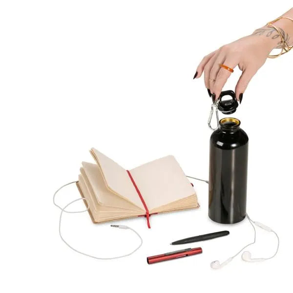KIT SQUEEZE, FONE, CADERNO E CANETA - VERMELHO - 4 PÇS
