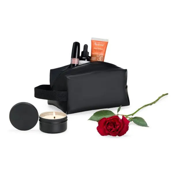 KIT VELA AROMATIZADA E NECESSAIRE - 2 PÇS