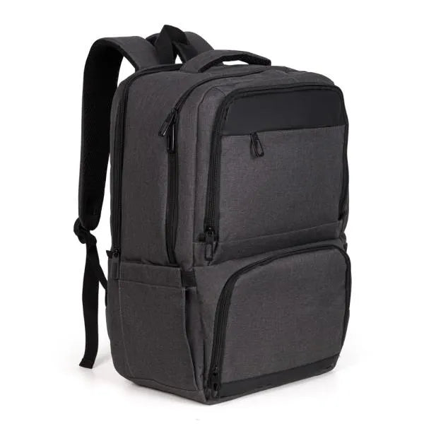 MOCHILA COM BOLSO TÉRMICO EM RPET - CINZA ESCURO - 24L