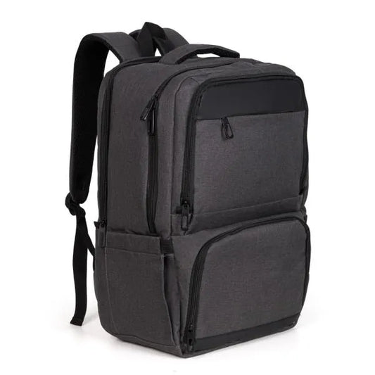 MOCHILA COM BOLSO TÉRMICO EM RPET - CINZA ESCURO - 24L