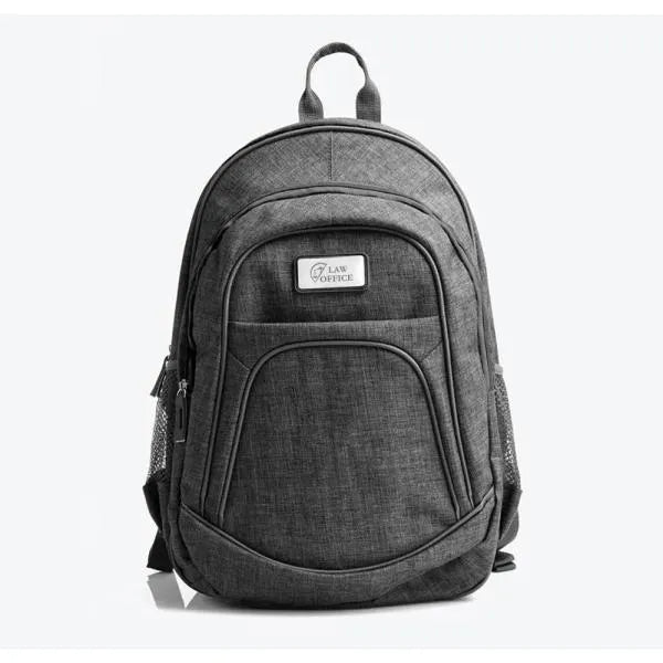 MOCHILA EM POLIÉSTER 300D - MELANGE CINZA