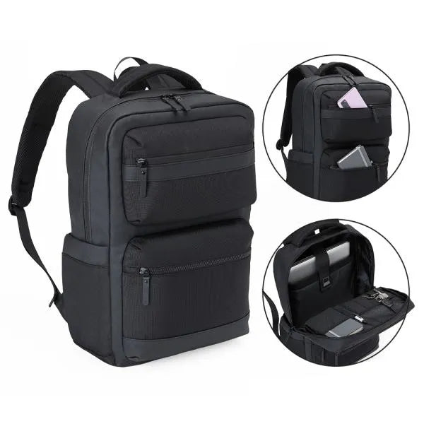 MOCHILA EM POLYESTER/PU - PREMIUM - 20L - PRETA