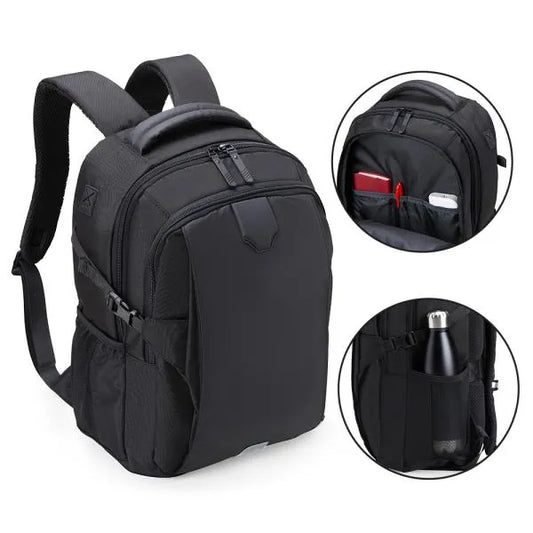 MOCHILA EM POLYESTER/PU - PREMIUM - 22L - PRETA