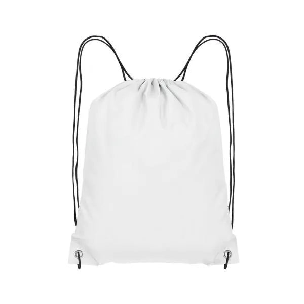 MOCHILA SACOLA EM NYLON 190D - BRANCA - 42X32CM