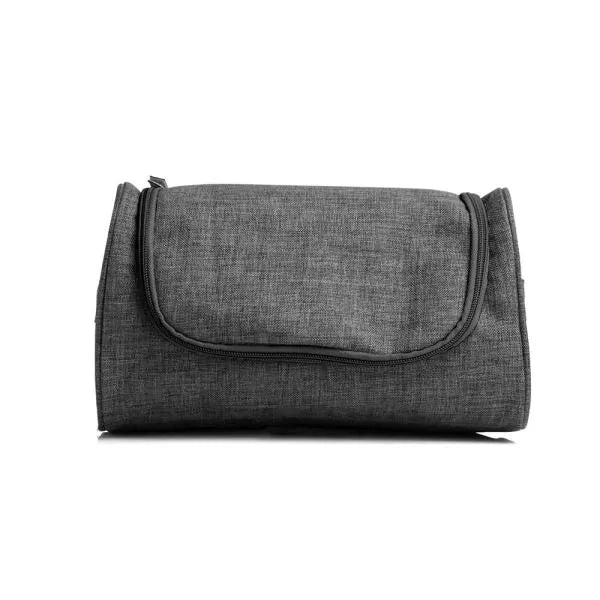 NECESSAIRE EM POLIESTER 300D COM GANCHO MELANGE CINZA
