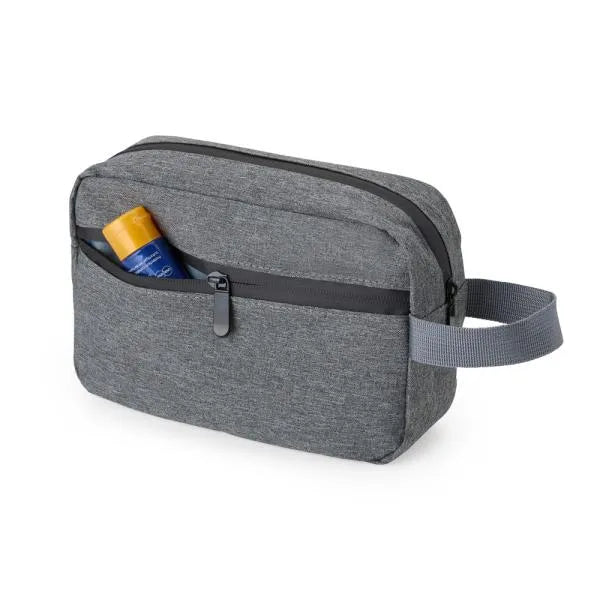 NECESSAIRE EM POLIESTER 300D - MELANGE CINZA