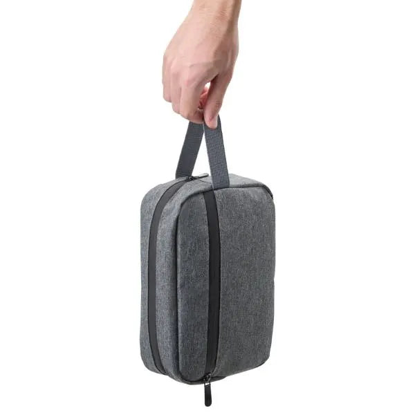 NECESSAIRE EM POLIESTER 300D - MELANGE CINZA