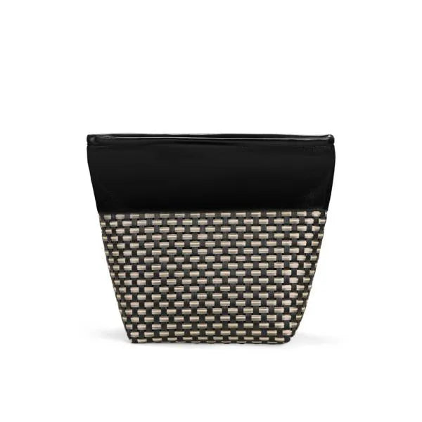 NECESSAIRE EM PVC E COURO SINTÉTICO - PREMIUM - PRETO/XADREZ