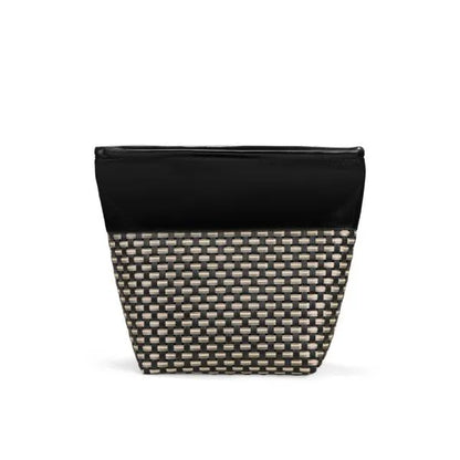 NECESSAIRE EM PVC E COURO SINTÉTICO - PREMIUM - PRETO/XADREZ