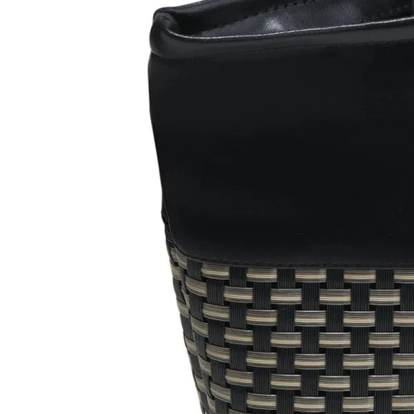 NECESSAIRE EM PVC E COURO SINTÉTICO - PREMIUM - PRETO/XADREZ